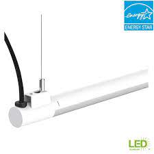 Commercial Electric 4 Ft 1 Light 19 Watt White Integrated Utility Led Shop Light 74062 Hd The Home Depot Led Shop Lights Shop Light Fixtures Led Commercial Lighting