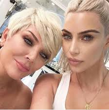 1280 x 2324 jpeg 253 кб. Kris Jenner And Kim Kardashian Are Twins As They Pose With Ice Blonde Hair And Blue Contact Lenses