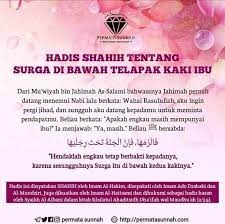 Surga di telapak kaki ibu. Hadis Shahih Tentang Surga Dibawah Telapak Kaki Ibu Atmago