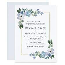 Painted Blue And Green Floral Frame Wedding Invitation Zazzle Com Wedding Invitations Wedding Frames Floral Wedding Invitations