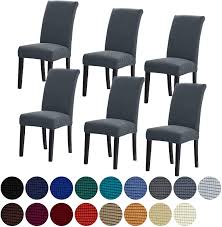 Dress up the dining room or kitchen with slipcovers for your chairs. Buy Howhic Stretch Chair Covers For Dining Room Set Of 6 Removable Washable Dining Room Chair Covers Dining Chair Slipcovers Seat Protector Great Home Decor And Banquet Upholstery Gray 6 Pack Online