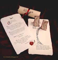 Art Nouveau Wedding Invitations On Parchment Paper