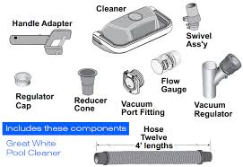 Best manual pool vacuums comparison chart 2021. Pentair Great White Pool Cleaner Kreepy Krauly Gw9500