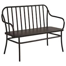 Black Bench With Back Magnolia Home By Joanna Gaines Accent Elements Metal Cafe Bench With Spindle Back Furniture Rustic Dining Furniture Outdoor Dining Furniture