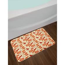 East Urban Home Red Orange Red Peach Orange Bath Rug Orange Bath Rug Red Bath Rug Memory Foam Bath Rugs