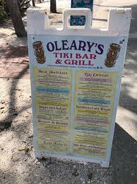 Come to o'leary's tiki bar & grill to relax with great food overlooking sparkling views of sarasota. Menu Picture Of O Leary S Tiki Bar Grill Sarasota Tripadvisor
