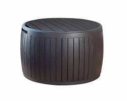 Round outdoor wicker storage coffee table: Kinying Brand Pre Sale Large Capacity Outdoor Storage Deck Box Plastic Garden Storage Table And Round Storage Box Buy Outdoor Storage Box Outdoor Storage Deck Box Round Storage Box Product On Alibaba Com