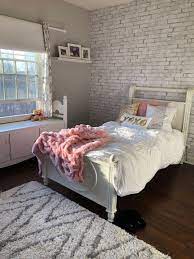 White Brick Removable Wallpaper Brick Wall Bedroom Dorm Room Inspiration Brick Wallpaper Bedroom