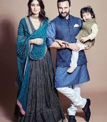 Saif Ali Khan Kareena Kapoor Khan And Taimoor Karena Kapoor Indian Designer Outfits Bollywood Fashion