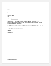 I just want make sure i will follow the proved sample letter. Show Cause Letters With Sample Examples Word Excel Templates
