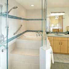 Will the step in tub fit through the bathroom door? Japanese Soaking Tub Design Ideas Pictures Remodel And Decor Soaking Tub Japanese Soaking Tubs Bathtub Shower Combo