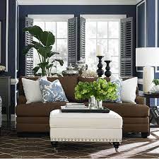 The darker the accent color. Coastal Shore Creations Navy And White Coastal Living Rooms Navy And White Living Room Brown Living Room Coastal Living Rooms