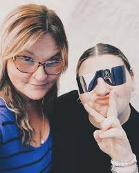 Eye exam day for the mini. I'm not sure she could even see??? #momlifebelike