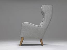 Warmiehomy armchair velvet upholstered accent chair armchair wing back fireside chair with solid wooden legs for living room bedroom (grey). Model 4 Mid Century Wingback Chair From Living Room