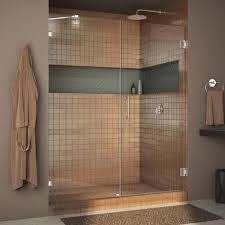 Vinegar (inside of a spray bottle), paper towels, and a squeegee. Dreamline Unidoor Lux 46 In X 72 In Frameless Hinged Shower Door In Chrome Shdr 23467210 01 The Home Depot