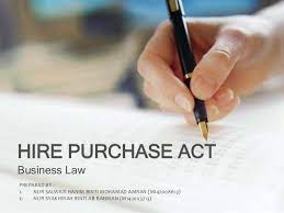 It shows the procedure of how to hire an asset which is in this case is car. Hire Purchase Act Business Law