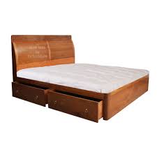 Marrakesh rustic teak wood platform bed with ornate headboard. Made To Order Bed With Storage In Headboard Drawers Made In Solid Teak
