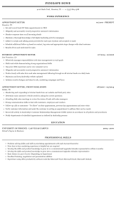 appointment setter resume sample