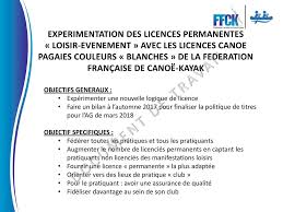 La ffck a vu le jour en 1931 et avait dès sa création pour objectif d'encadrer la pratique des sports. Experimentation Des Licences Permanentes Loisir Evenement Avec Les Licences Canoe Pagaies Couleurs Blanches De La Federation Francaise De Canoe Kayak Ppt Telecharger