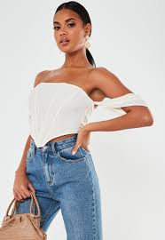 Maybe you would like to learn more about one of these? White Cropped Bardot Corset Top Missguided