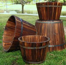 Barrel Planter Box Wine Large Wood Small Cedar Set Of 4 Garden Decor Round New Shinecompany Barrel Planter Wood Planters Outdoor Planters