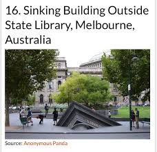sinking building outside state library