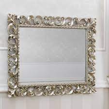 Specchiera Stile Barocco Cornice Traforata Foglia Argento Mecca Specchio Molato Cm 107 X 87 Specchio Barocco Specchi Cornici