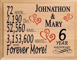Be inspired by 6 year traditional anniversary gifts. Broad Bay 6th Personalized 6 Year Anniversary Wedding Gift For Wife Husband Couple Him Her Buy Online In Bahamas At Bahamas Desertcart Com Productid 75879965