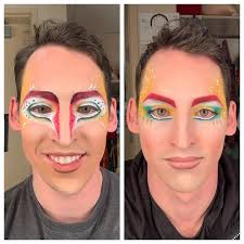 Fly make up vs. power track make up! What do you like better?  @cirquedusoleil #mystere #flyingtrapezeph #powertrack #makeup