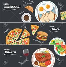 Mark wrote in to ask for some flashcards for breakfast, lunch and dinner (the latter to go with the mr wolf lesson!) Set Of Breakfast Lunch And Dinner Web Banner Royalty Free Cliparts Vectors And Stock Illustration Image 41817770