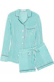 Black And White Striped Silk Pajamas Turquoise Lilian Striped Washed Silk Pajamas Equipment Silk Pajamas Fashion Cute Pajamas