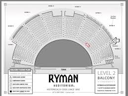 Ryman Auditorium Seat Map Ryman Seating Chart Main Floor