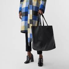 Burberry Large Embossed Crest Bonded Leather Tote In Black For Men Lyst