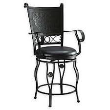 Crafted of metal, the stools are finished in a versatile black finish, which coordinates easily with any décor. Swivel Bar Stools With Back Bed Bath Beyond
