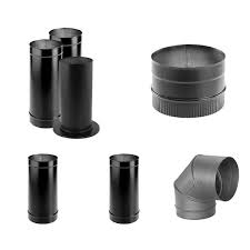 DuraVent DuraBlack 6 in. Stovepipe Kit, Stovetop Adapter, 48 ...