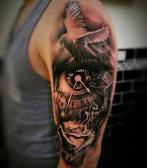 Bird Clock And Rose Tattoo Bird Eye Clock Half Sleeve Tattoos Best Half Sleeve Tattoos For Men Cool Uppe Half Sleeve Tattoos For Guys Half Sleeve Tattoo Cool Half Sleeve Tattoos