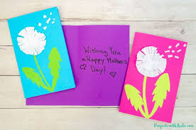 Mother's day card craft made with construction paper. Make A Paper Dandelion Craft Mother S Day Card Projects With Kids