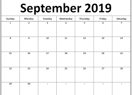 September 2019 Calendar Pdf Printable Calendar Template Calendar Template Calendar Word