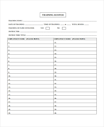 Roster Template 8 Free Word Excel Pdf Document