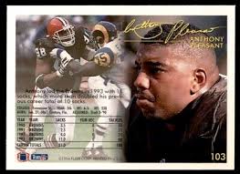 1994 FLEER SIGNATURE SERIES ANTHONY PLEASANT CLEVELAND BROWNS #103