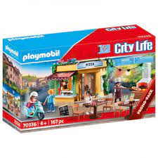 Solo en juegos y juguetes. Playmobil City Life Pizzeria 70336