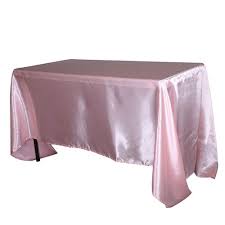 Light Pink 90x156inch Rectangular Satin Tablecloth Your Wedding Linen