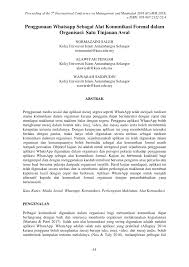 Namun, sering kita dengar atau mungkin perkara ini pernah dilalui oleh kita sendiri, iaitu dirasakan waktu yang ada itu tidak cukup. Pdf Penggunaan Whatsapp Sebagai Alat Komunikasi Formal Dalam Organisasi Satu Tinjauan Awal