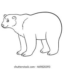 Printable roaring polar bear coloring page. Coloring Pages Cute Polar Bear Stands Stock Vector Royalty Free 469820393