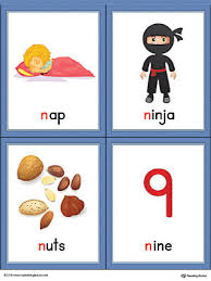 Browse letter n images and find your perfect picture. Letter N Words And Pictures Printable Cards Nap Ninja Nuts Nine Color Myteachingstation Com