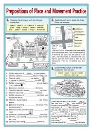 Prepositions Of Place And Movement Practice Prepositions Preposition Worksheets English Vocabulary