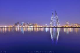 A beautiful view of bahrain skyline during night and its reflect. Manama Skyline Manama Manama Bahrain Skyline