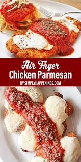 Cook for about 3 minutes on each side, or until the chicken is golden and cooked through. Air Fryer Chicken Parmesan Air Fryer Recipes Healthy Chicken Parmesan Air Fryer Recipes Chicken