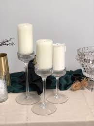 Check spelling or type a new query. Glass Pillar Candle Holder 3 Piece The Wedding Event Creators