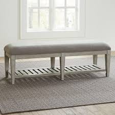 Liberty Furniture Heartland 824 Br47 Transitional Upholstered Bed Bench With Shelf Furniture And Appliancemart Upholstered Benches